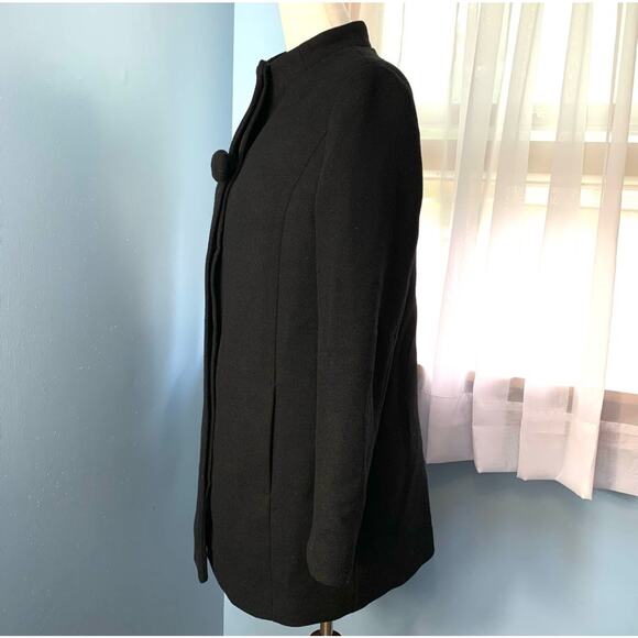 J. Crew Factory Black Wool Bow Coat Size 4 - Picture 5 of 12